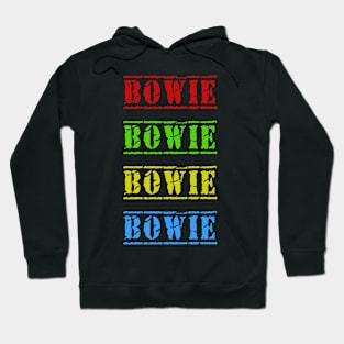 bowie 4 text vintage retro faded Hoodie